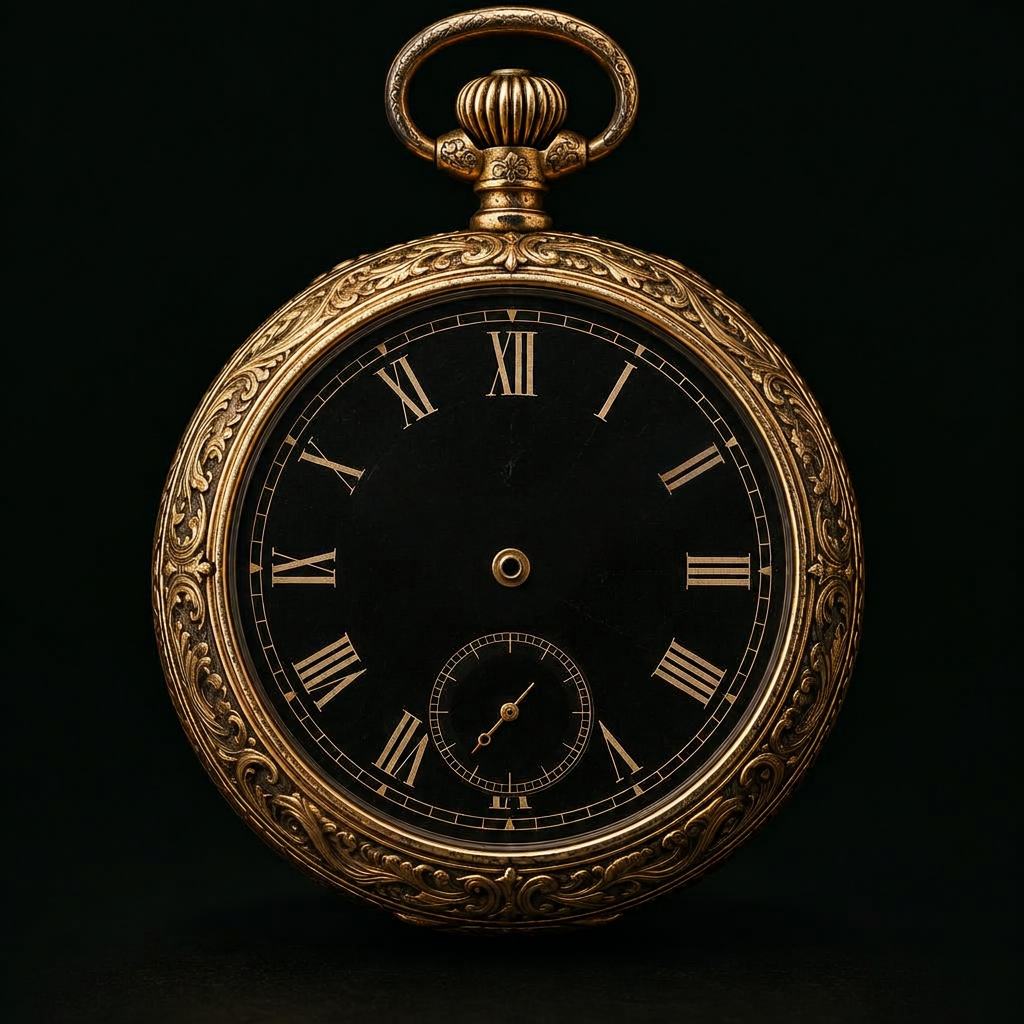 Ornate engraved antique gold pocket watch